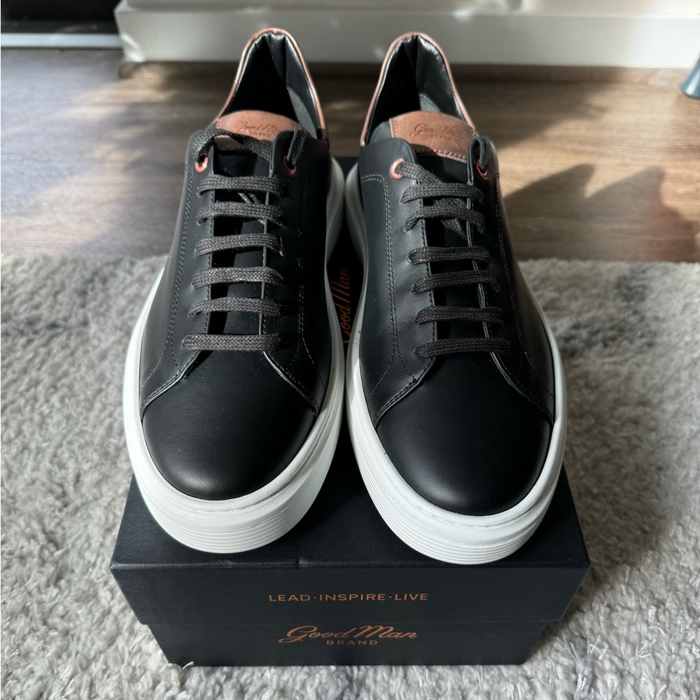 Good Man Brand Black Leather Sneakers Mens size 10